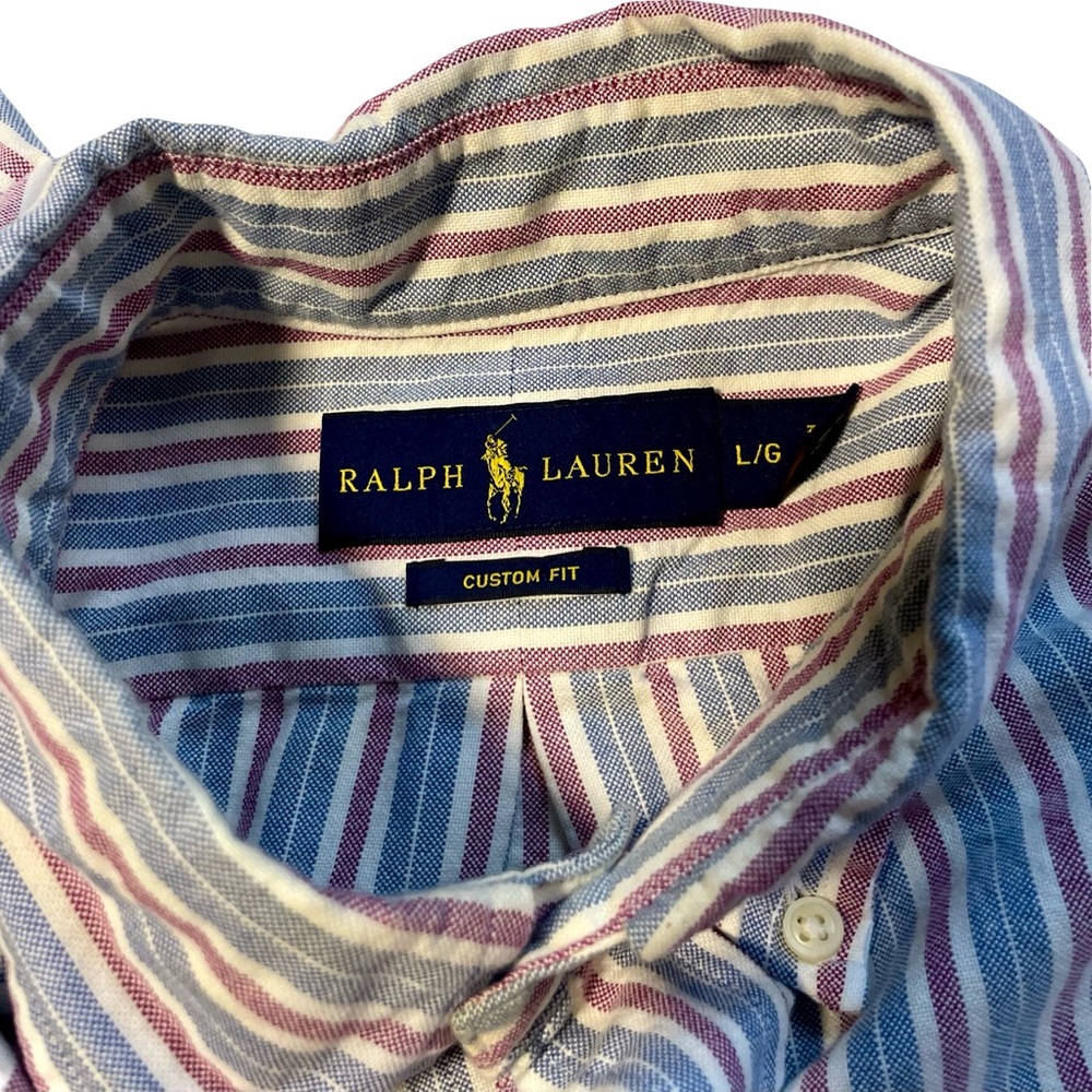 Ralph Lauren Custom For Striped Button Down Shirt Size Large - Picture 2 of 3